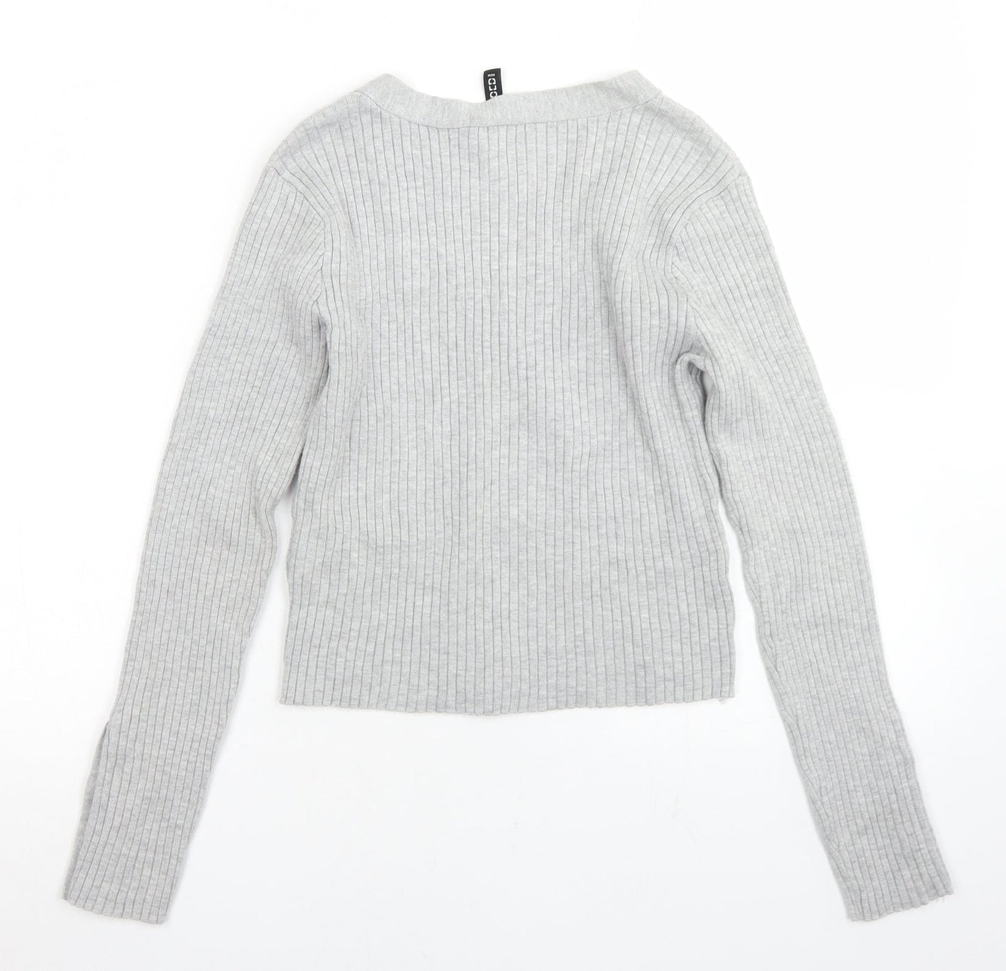 Womens UK Size M Divided Grey Cropped T-Shirt