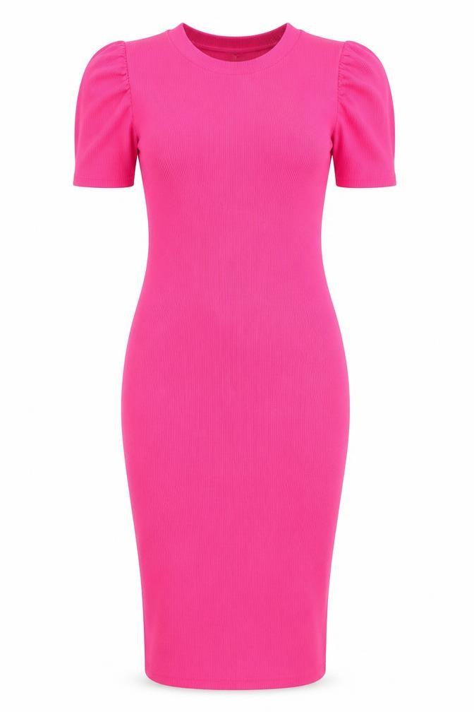 Divided Womens Pink  Polyester Bodycon  Size XS  Crew Neck