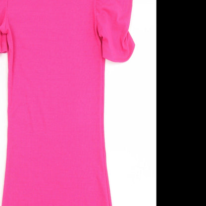Divided Womens Pink  Polyester Bodycon  Size XS  Crew Neck
