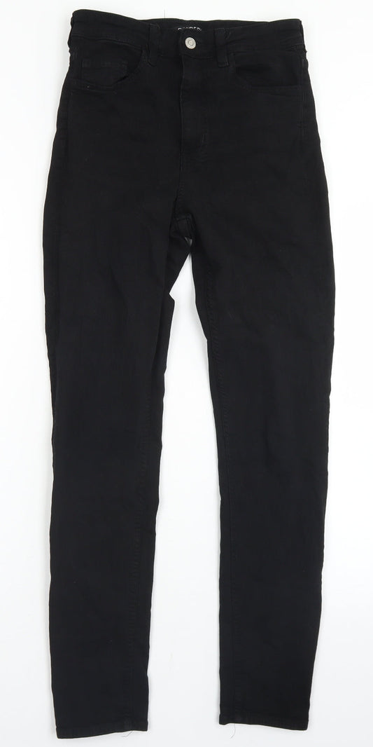Divided Mens Black  Cotton Skinny Jeans Size 26 in L27 in Regular Button