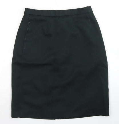 Wallace Womens Green  Polyester Straight & Pencil Skirt Size 28 in   Button