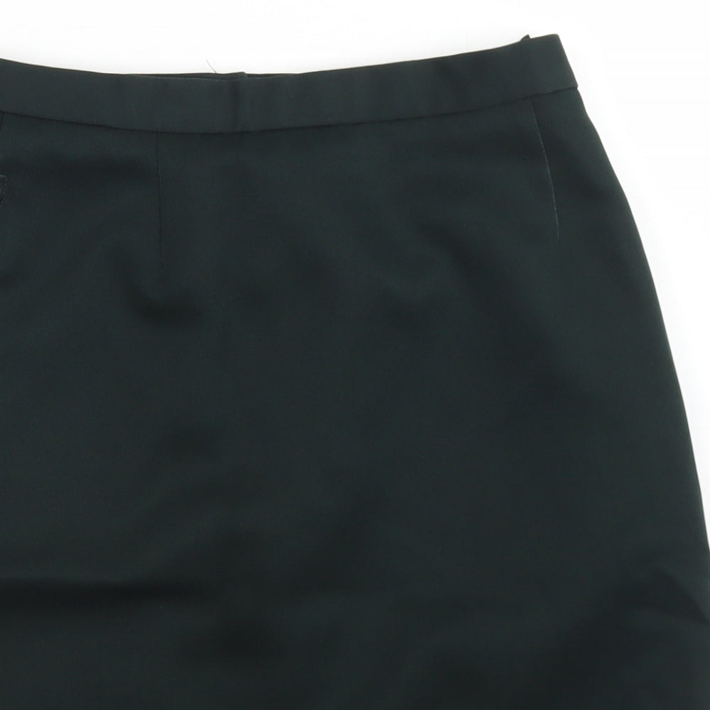 Wallace Womens Green  Polyester Straight & Pencil Skirt Size 28 in   Button