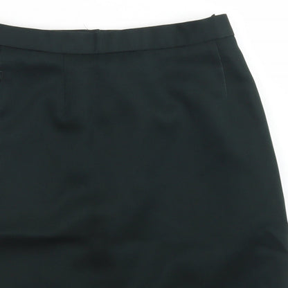 Wallace Womens Green  Polyester Straight & Pencil Skirt Size 28 in   Button