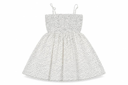 SheIn Girls White Polka Dot 100% Polyester Fit & Flare  Size 10 Years  Off the Shoulder