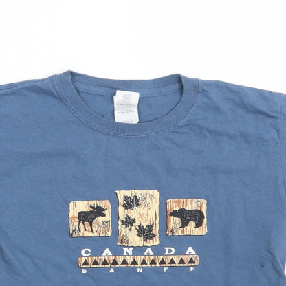 Gildan Boys Blue  100% Cotton Pullover T-Shirt Size S Crew Neck  - Canada