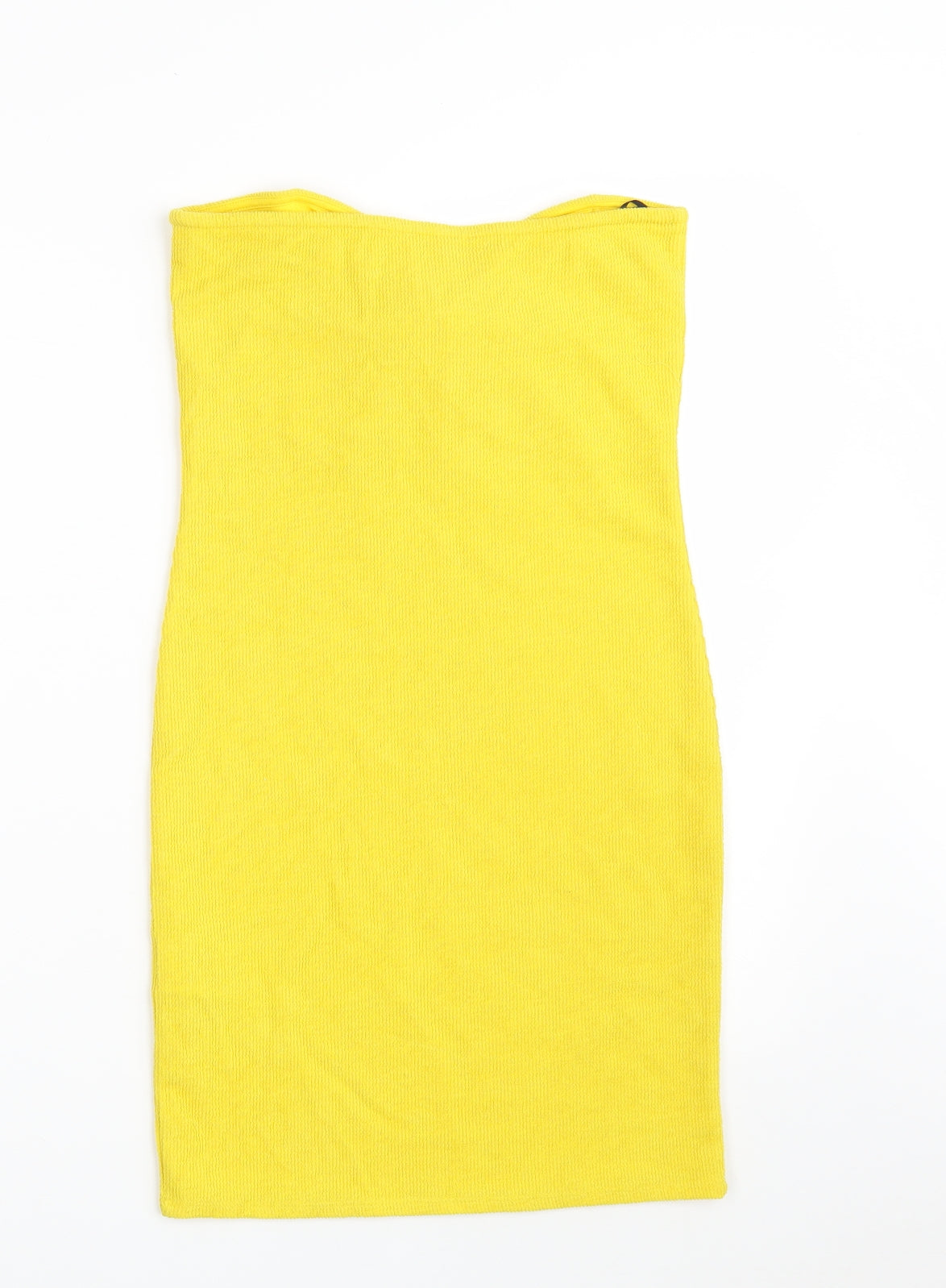 H&M Womens Yellow  Polyester Pencil Dress  Size S  Off the Shoulder