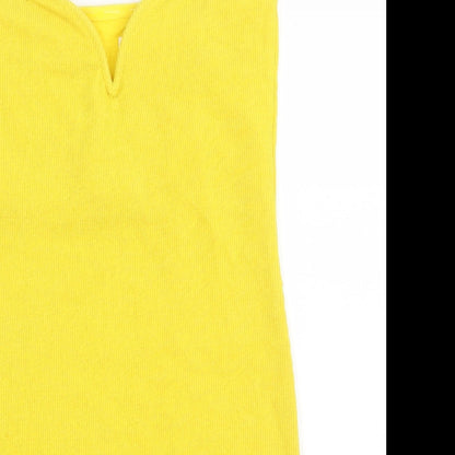 H&M Womens Yellow  Polyester Pencil Dress  Size S  Off the Shoulder