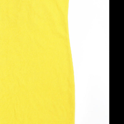 H&M Womens Yellow  Polyester Pencil Dress  Size S  Off the Shoulder