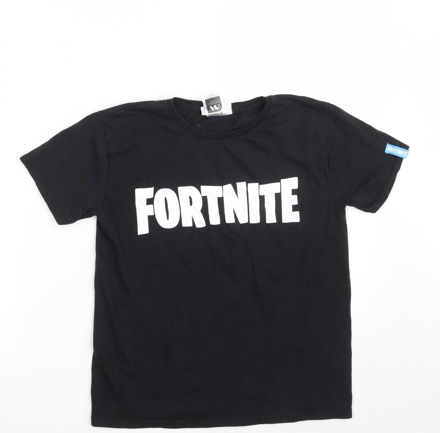 Fortnite Boys Black  100% Cotton Pullover T-Shirt Size M Crew Neck  - Fortnite