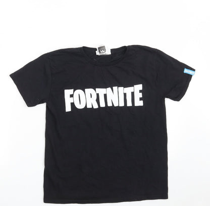 Fortnite Boys Black  100% Cotton Pullover T-Shirt Size M Crew Neck  - Fortnite