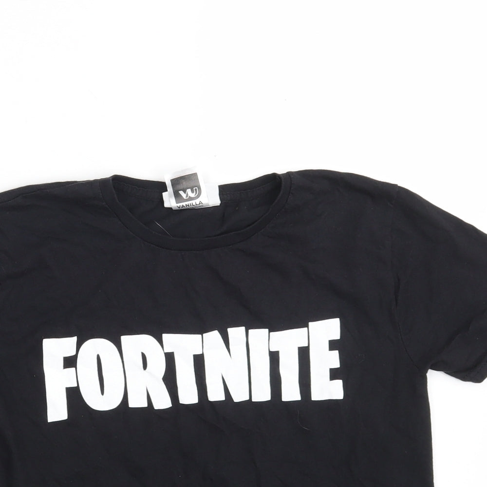Fortnite Boys Black  100% Cotton Pullover T-Shirt Size M Crew Neck  - Fortnite