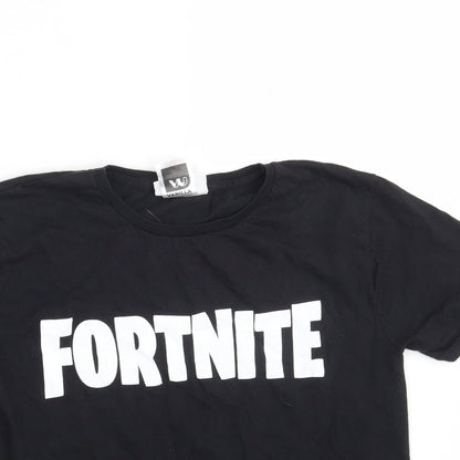 Fortnite Boys Black  100% Cotton Pullover T-Shirt Size M Crew Neck  - Fortnite