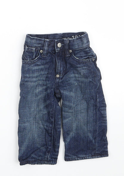 Gap Boys Blue  Cotton Cropped Jeans Size 6-9 Months  Zip