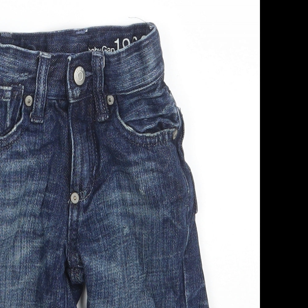 Gap Boys Blue  Cotton Cropped Jeans Size 6-9 Months  Zip