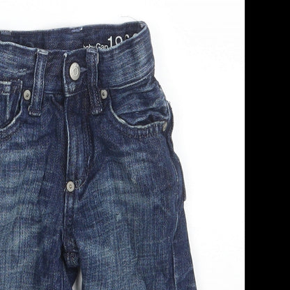 Gap Boys Blue  Cotton Cropped Jeans Size 6-9 Months  Zip