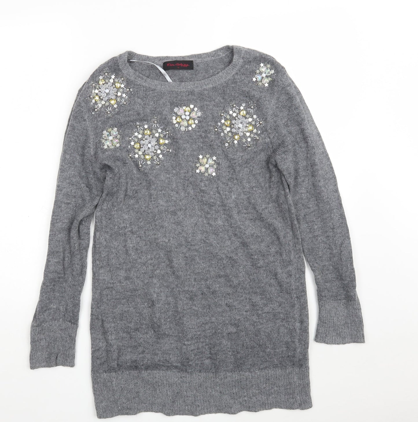 Womens UK Size 12 Miss Selfridge Grey Pullover Jumper