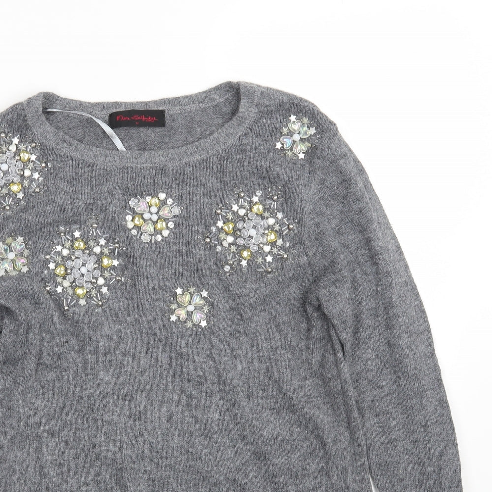 Womens UK Size 12 Miss Selfridge Grey Pullover Jumper