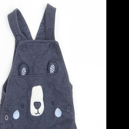 Primark Baby Blue  Cotton Pinafore/Dungaree Dress  Size 3-6 Months  Square Neck