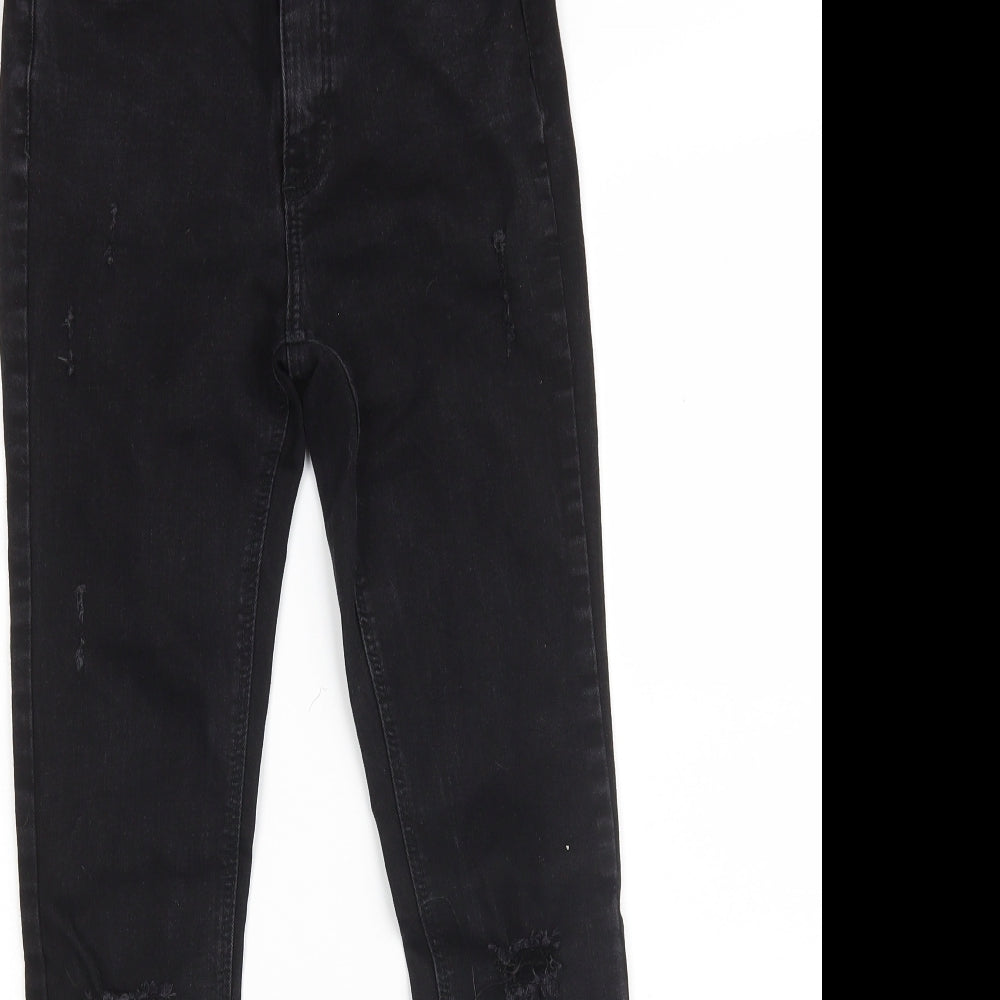 Denim & Co. Womens Black  Cotton Skinny Jeans Size 6 L27 in Slim Zip