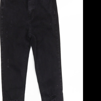 Denim & Co. Womens Black  Cotton Skinny Jeans Size 6 L27 in Slim Zip