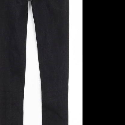 Denim & Co. Womens Black  Cotton Skinny Jeans Size 6 L27 in Slim Zip