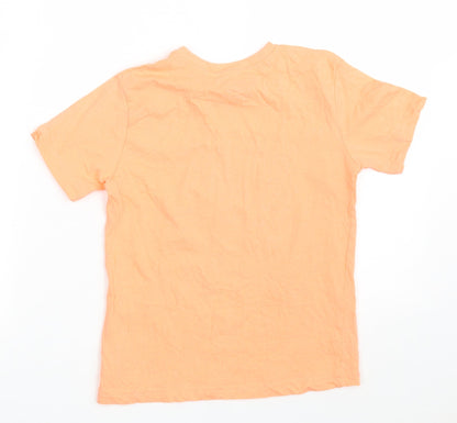 Primark Boys Orange  100% Cotton Pullover T-Shirt Size 7-8 Years Crew Neck  - Worldwide