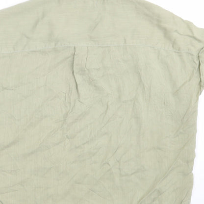 F&F Womens Green  Lyocell Basic Button-Up Size 8 V-Neck