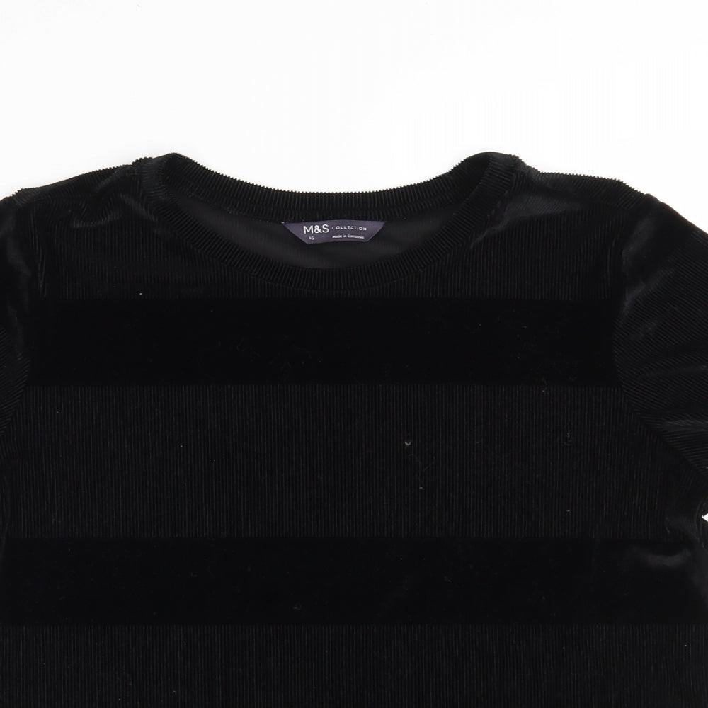 Womens UK Size 16 Marks and Spencer Black Basic T-Shirt