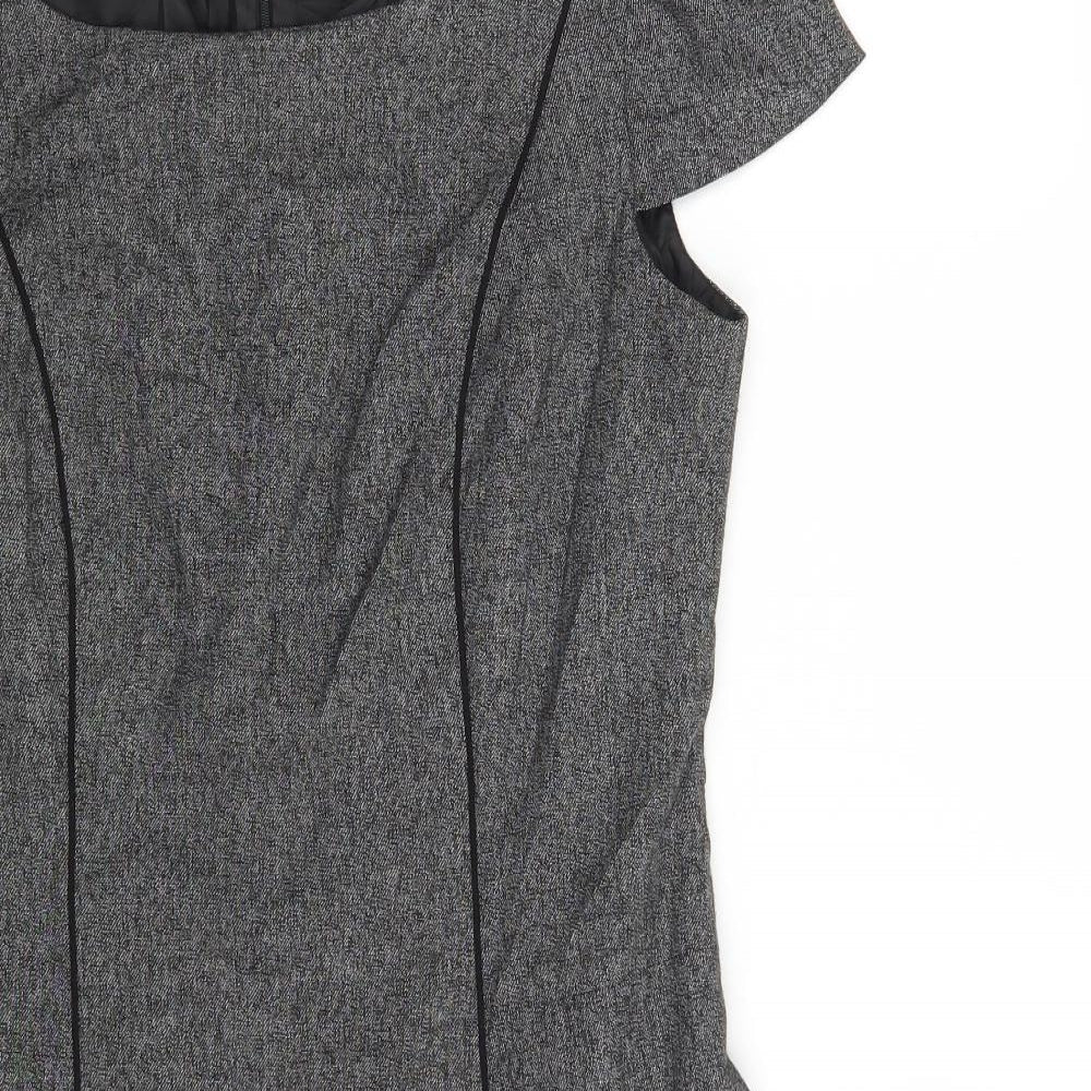 NEXT Womens Grey  Polyester A-Line  Size 8  Boat Neck Zip