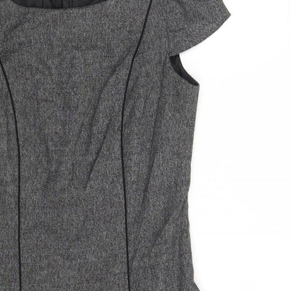 NEXT Womens Grey  Polyester A-Line  Size 8  Boat Neck Zip