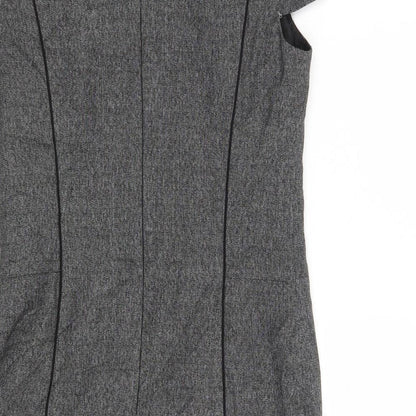 NEXT Womens Grey  Polyester A-Line  Size 8  Boat Neck Zip