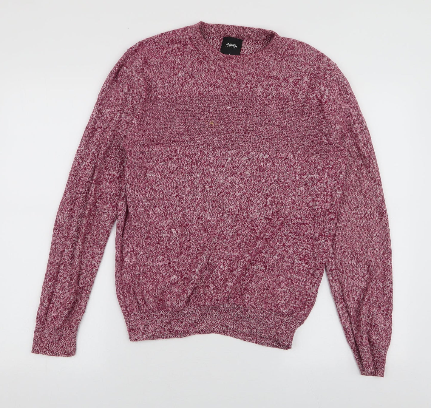 Burton Mens Red Round Neck  Cotton Pullover Jumper Size S