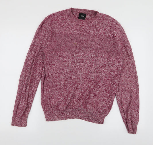 Burton Mens Red Round Neck  Cotton Pullover Jumper Size S