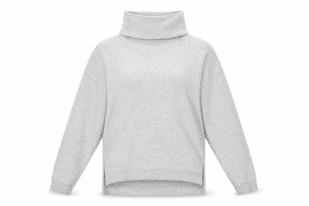 Front view of Dunnes women’s grey polyester pullover sweatshirt, size XS, pullover