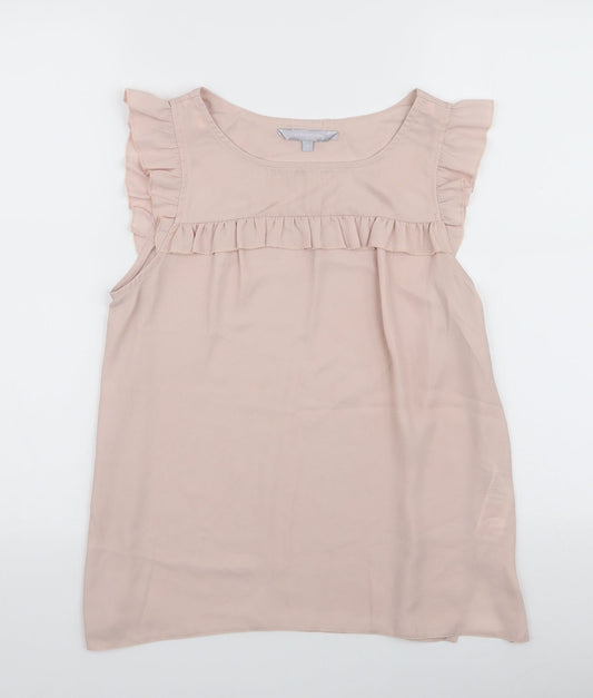Womens UK Size 10 Red Herring Pink Basic Blouse