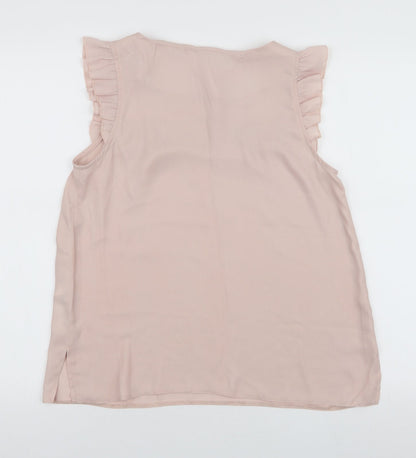 Womens UK Size 10 Red Herring Pink Basic Blouse