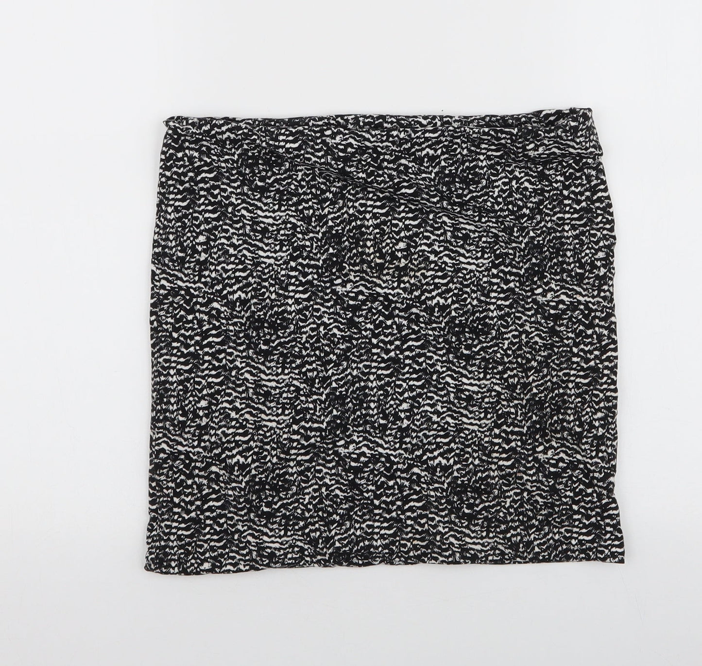 H&M Womens Black Animal Print Cotton Mini Skirt Size S