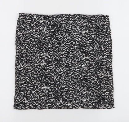 H&M Womens Black Animal Print Cotton Mini Skirt Size S
