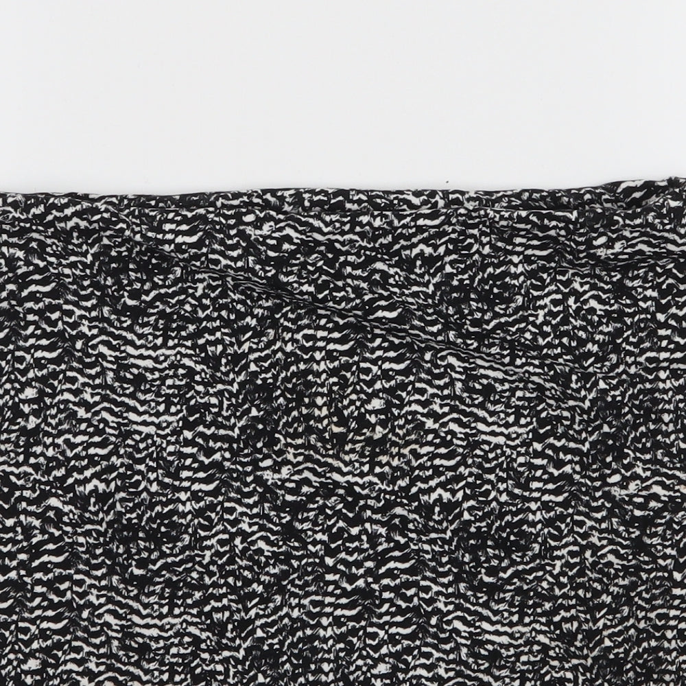 H&M Womens Black Animal Print Cotton Mini Skirt Size S