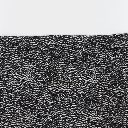 H&M Womens Black Animal Print Cotton Mini Skirt Size S