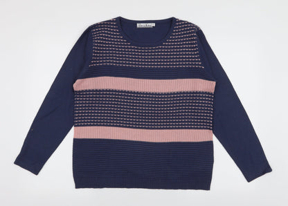 Womens UK Size L Pure & Natural Blue Pullover Jumper