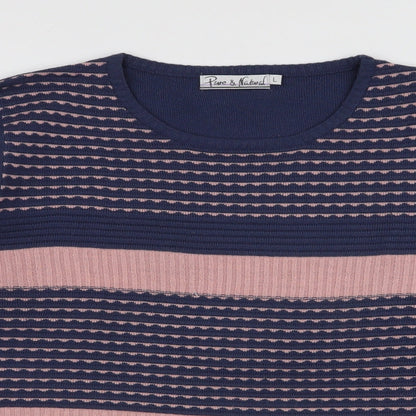 Womens UK Size L Pure & Natural Blue Pullover Jumper