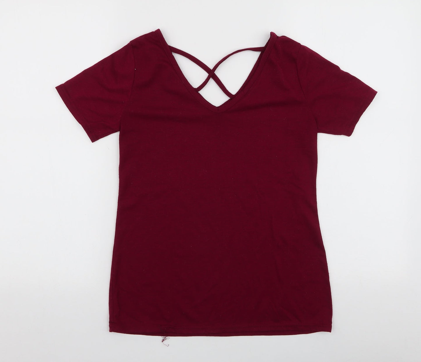 Womens UK Size S Preworn Red Jersey T-Shirt