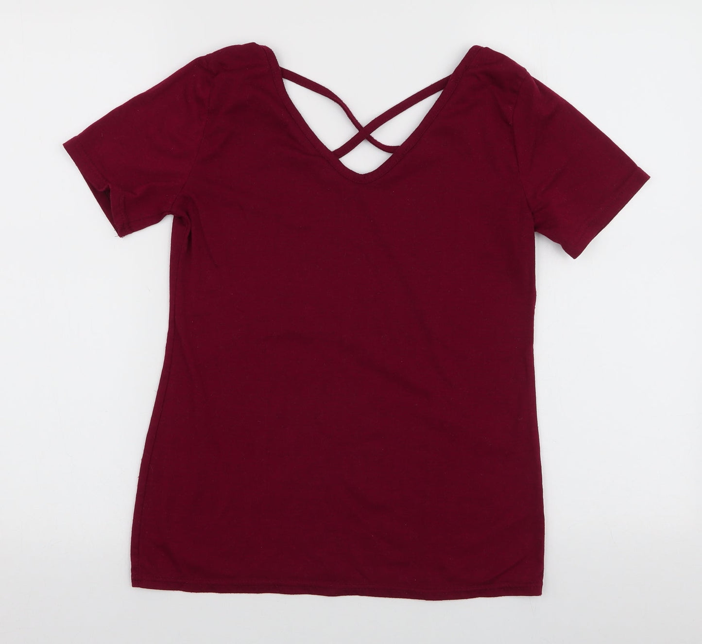 Womens UK Size S Preworn Red Jersey T-Shirt