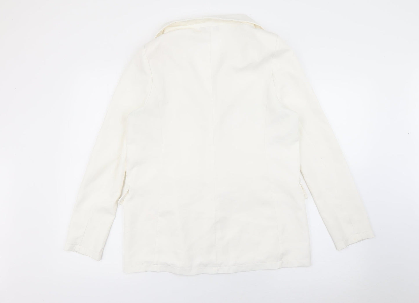 PRETTYLITTLETHING Womens White  Polyester Jacket Blazer Size 12   - Corset Detail