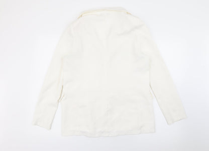 PRETTYLITTLETHING Womens White  Polyester Jacket Blazer Size 12   - Corset Detail