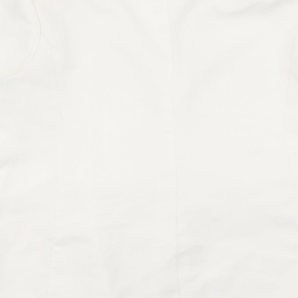 PRETTYLITTLETHING Womens White  Polyester Jacket Blazer Size 12   - Corset Detail