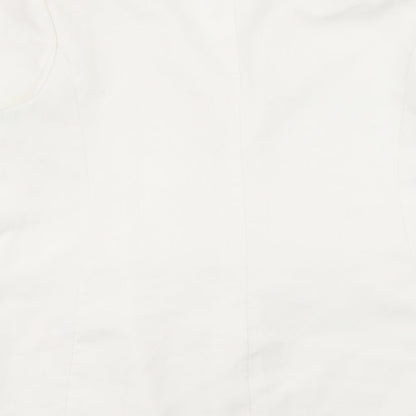 PRETTYLITTLETHING Womens White  Polyester Jacket Blazer Size 12   - Corset Detail