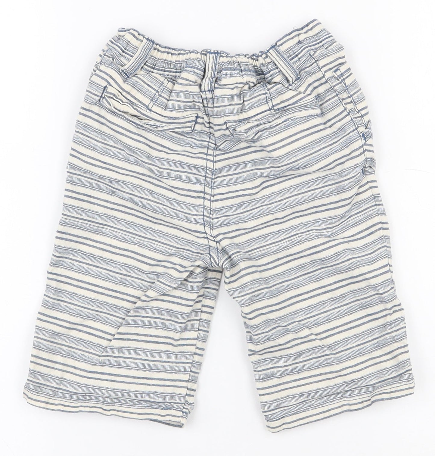 Dunnes Stores Boys White Striped 100% Cotton Chino Shorts Size 3-4 Years  Regular  - Button closure