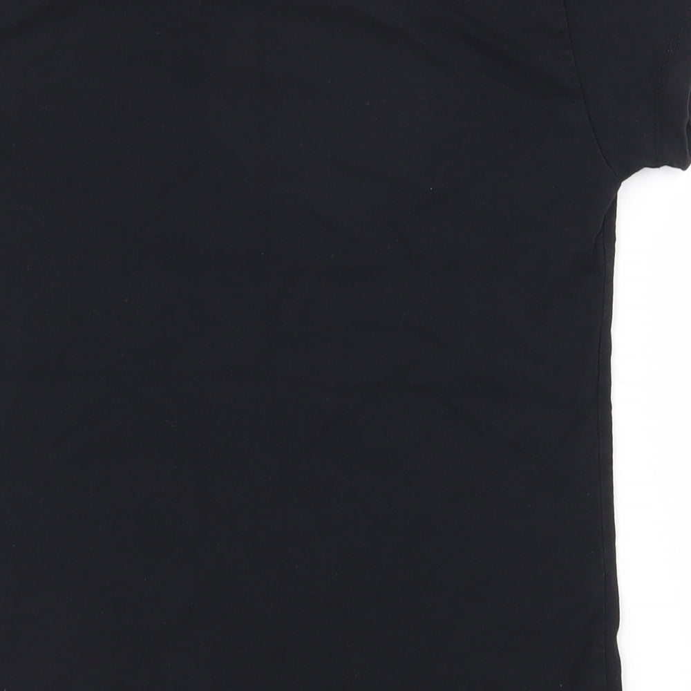 Miss Evie Girls Black  100% Cotton Pullover T-Shirt Size 9-10 Years Round Neck Pullover